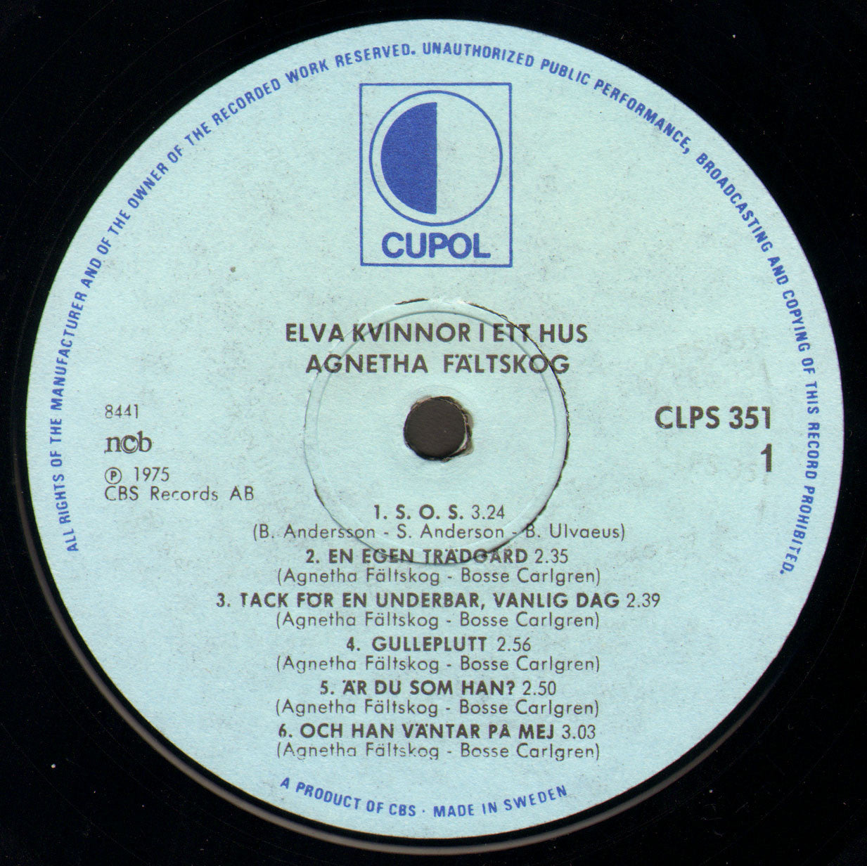 Faltskog, Agnetha - Elva Kvinnor I Ett Hus
