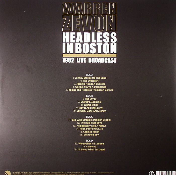 Zevon, Warren - Headless In Boston