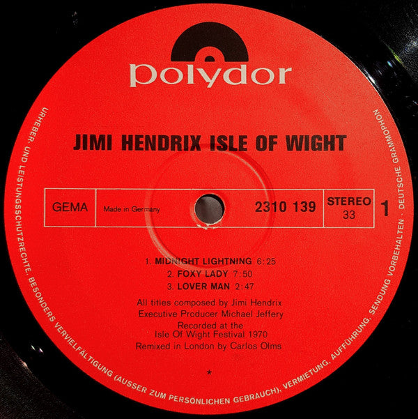 Hendrix, Jimi – Isle Of Wight