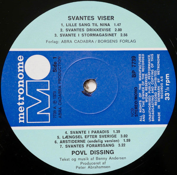Dissing, Povl & Benny Andersen - Svantes Viser
