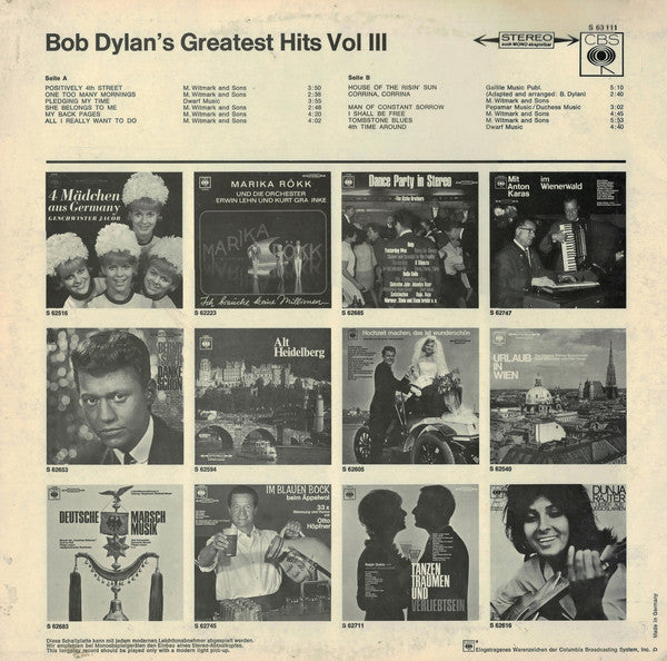 Dylan, Bob - Bob Dylan's Greatest Hits Vol 3