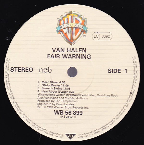 Van Halen - Fair Warning