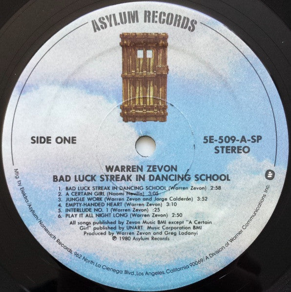 Zevon, Warren - Bad Luck Streak In Dancing School