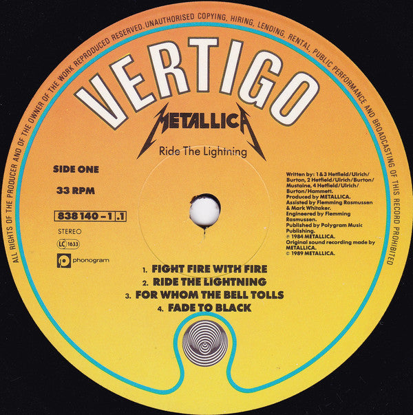 Metallica - Ride The Lightning