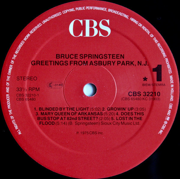 Springsteen, Bruce - Greetings From Asbury Park N.J.