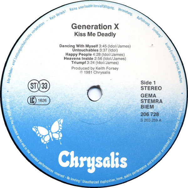 Gen X - Kiss Me Deadly