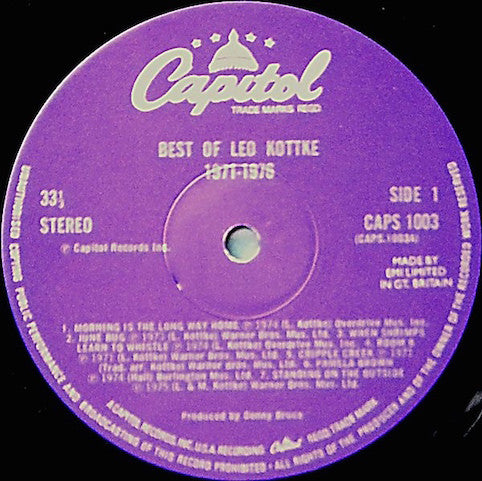 Leo Kottke ‎– Best Of Leo Kottke 1971-1976