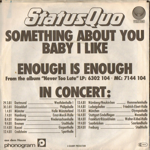 Status Quo - Something About You Baby I like