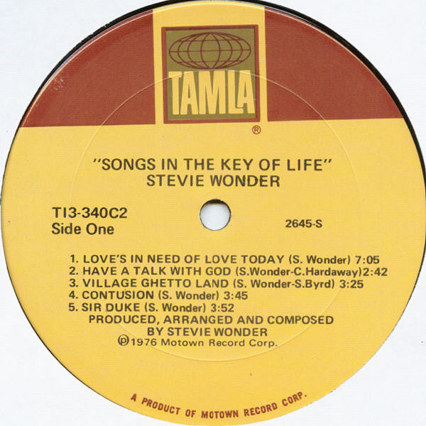 Wonder, Stevie - Songs In The Key Of Life