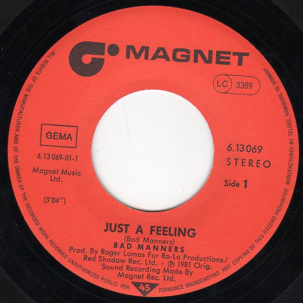 Bad Manners - Just A Feeling