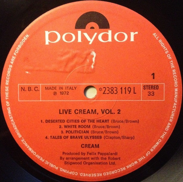 Cream - Live Cream Volume II