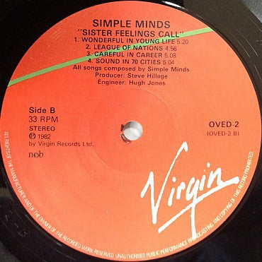 Simple Minds - Sister Feelings Call