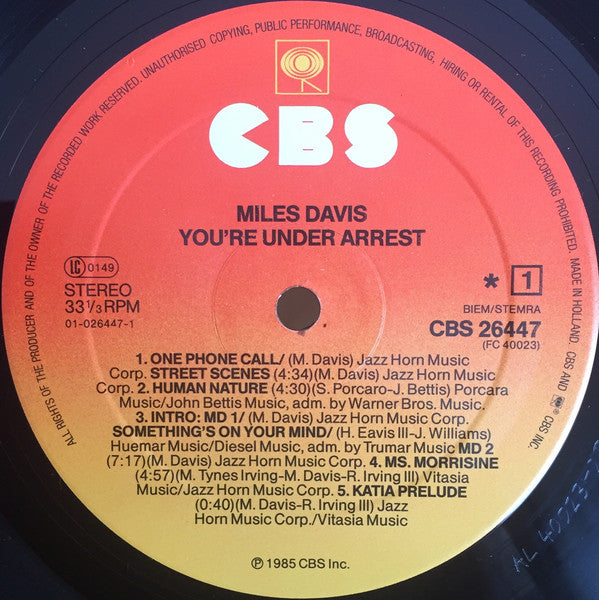 Davis, Miles - You're Under Arrest