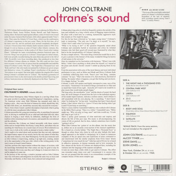 Coltrane, John – Coltrane's Sound