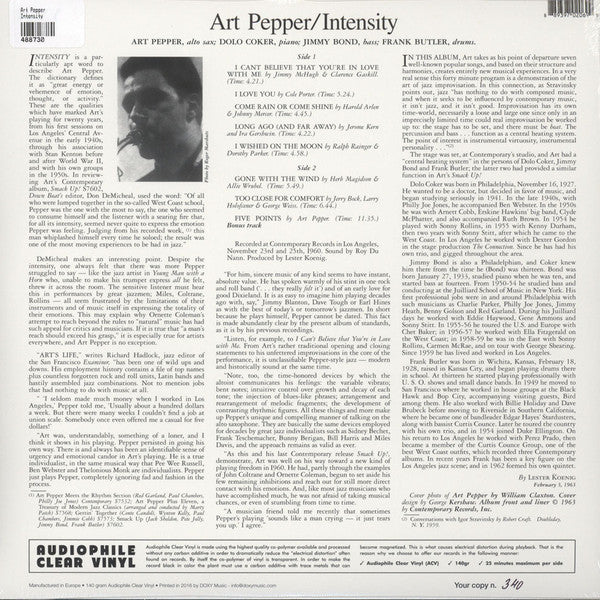 Art Pepper – Intensity