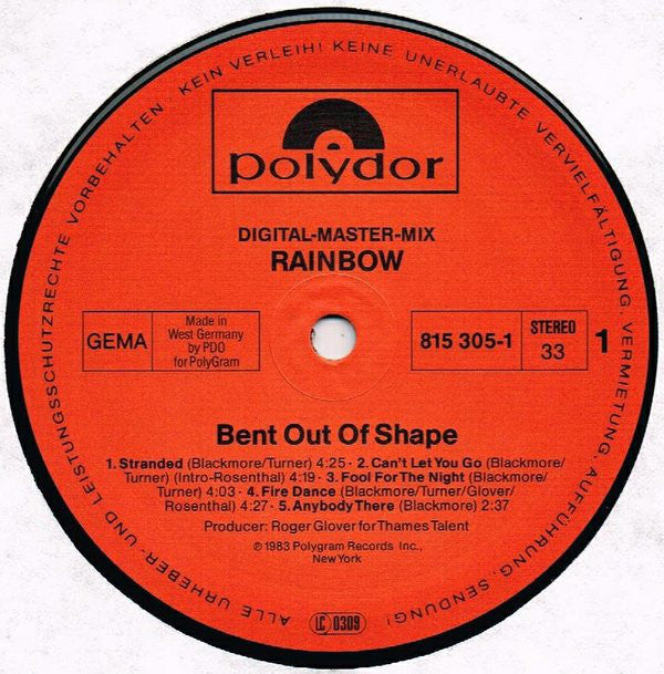 Rainbow - Bent Out Of Shape