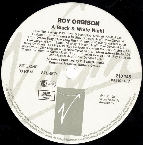 Orbison, Roy And Friends - A Black And White Night Live