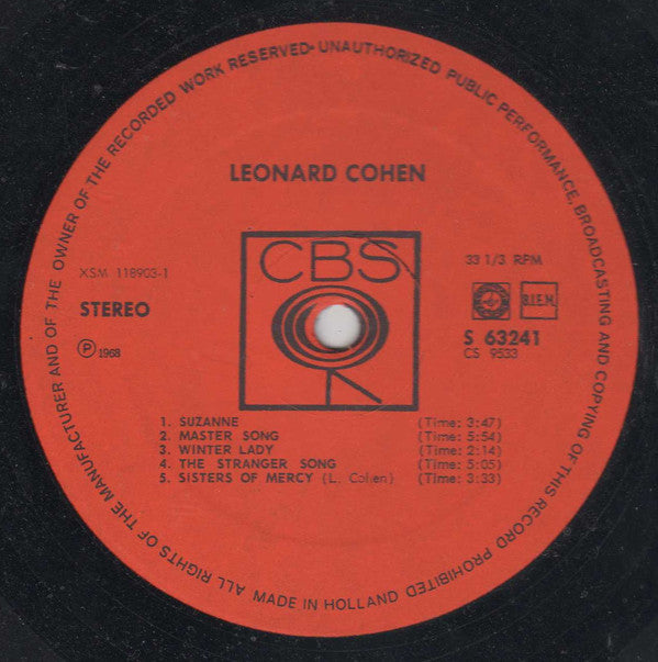 Cohen, Leonard - Songs Of
