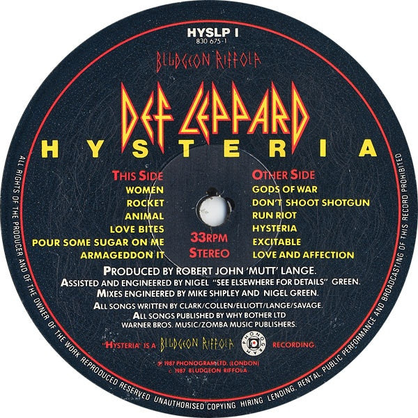 Def Leppard - Hysteria