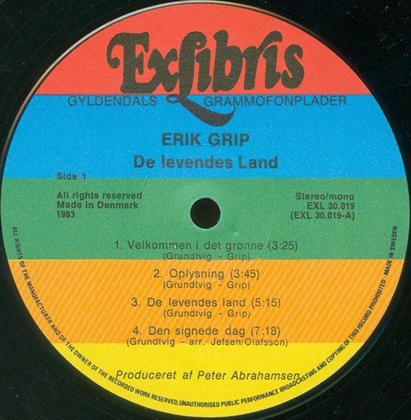 Grip, Erik ‎– De Levendes Land