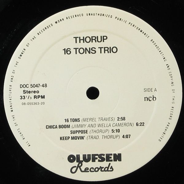 Peter Thorup ‎– 16 Tons Trio