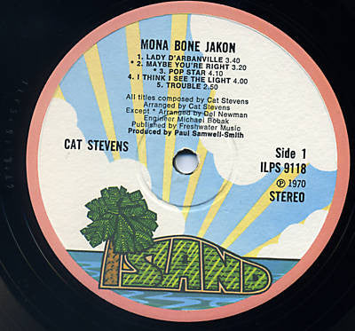 Stevens, Cat - Mona Bone Jakon.