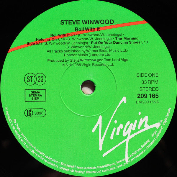 Winwood, Steve ‎– Roll With It