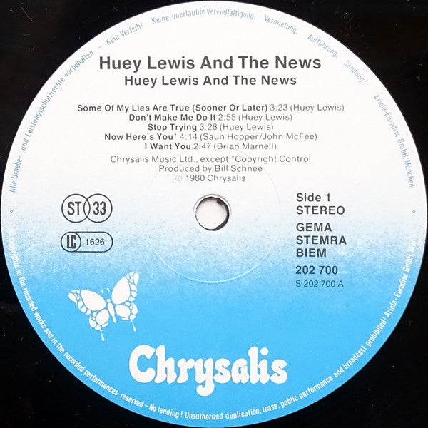Lewis, Huey And The News - Huey Lewis And The News