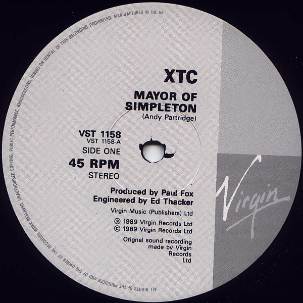 XTC - Mayor of Simpleton