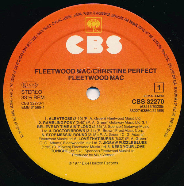Fleetwood Mac And Christine Perfect ‎– Albatross