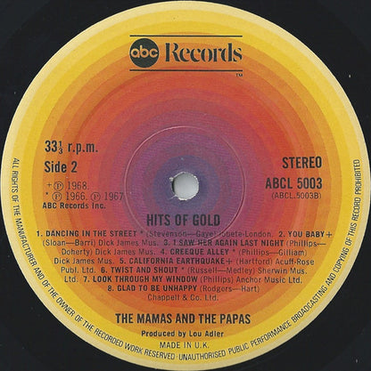 Mamas And Papas - Hits Of Gold