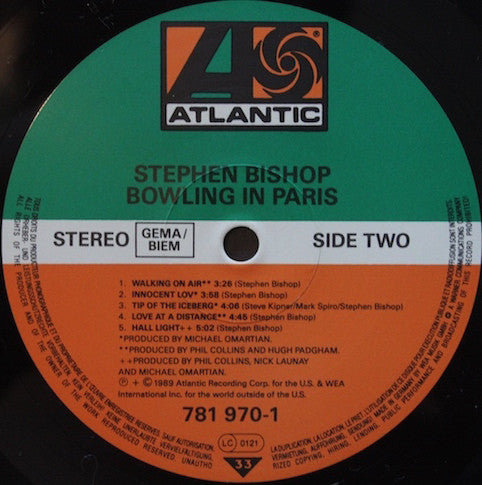 Stephen Bishop ‎– Bowling In Paris