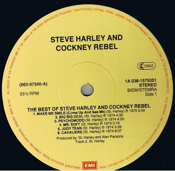Steve Harley & Cockney Rebel ‎– The Best Of Steve Harley & Cockney Rebel