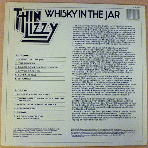 Thin Lizzy ‎– Whisky In The Jar