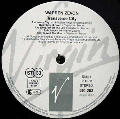 Zevon, Warren - Transverse City
