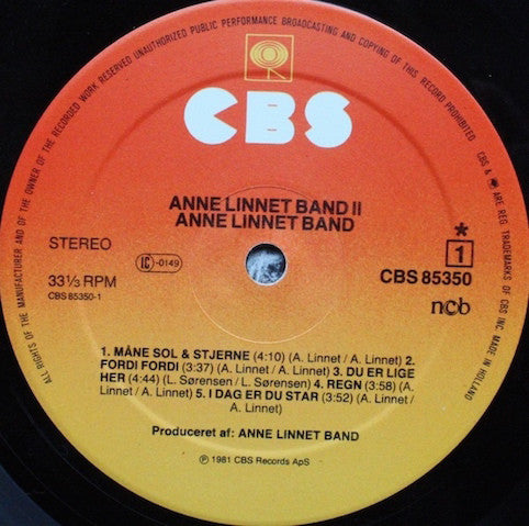 Anne Linnet Band ‎– Anne Linnet Band