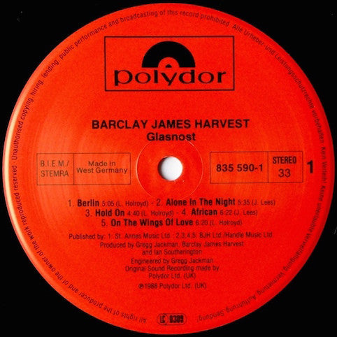 Barclay James Harvest ‎– Glasnost