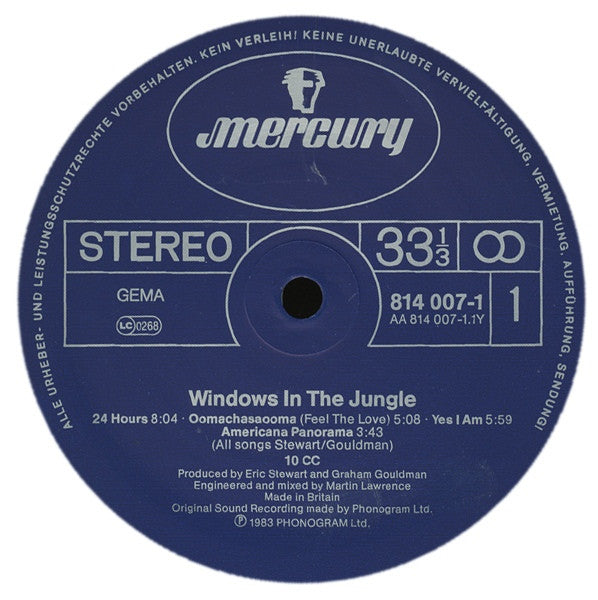 10CC ‎– Windows In The Jungle - RecordPusher  
