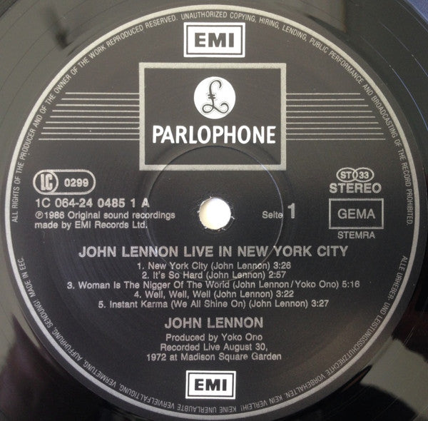 Lennon, John ‎– Live In New York City