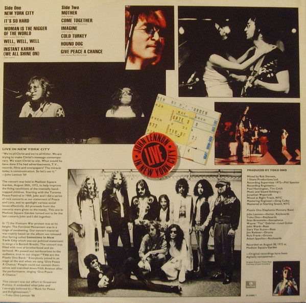 Lennon, John ‎– Live In New York City