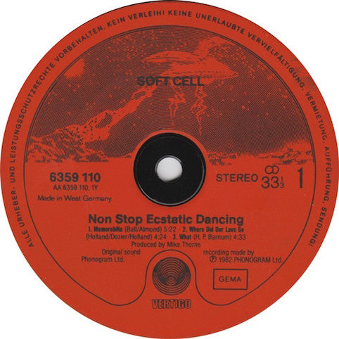 Soft Cell ‎– Non Stop Ecstatic Dancing