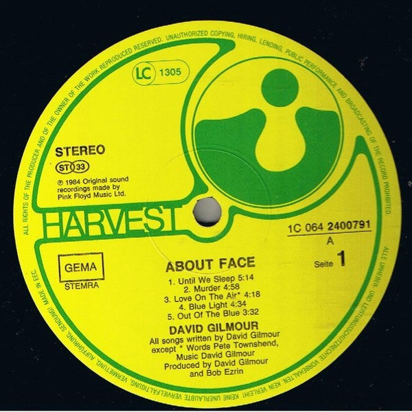 Gilmour, David - About Face