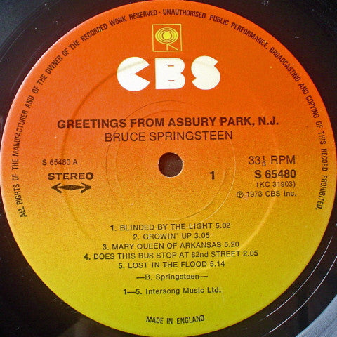 Springsteen, Bruce - Greetings From Asbury Park N.J.