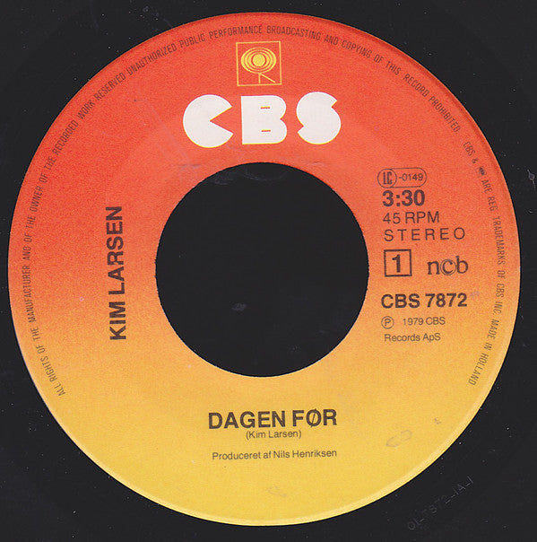 Larsen, Kim ‎– Dagen Før