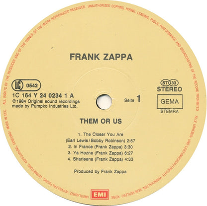 Zappa, Frank ‎– Them Or Us