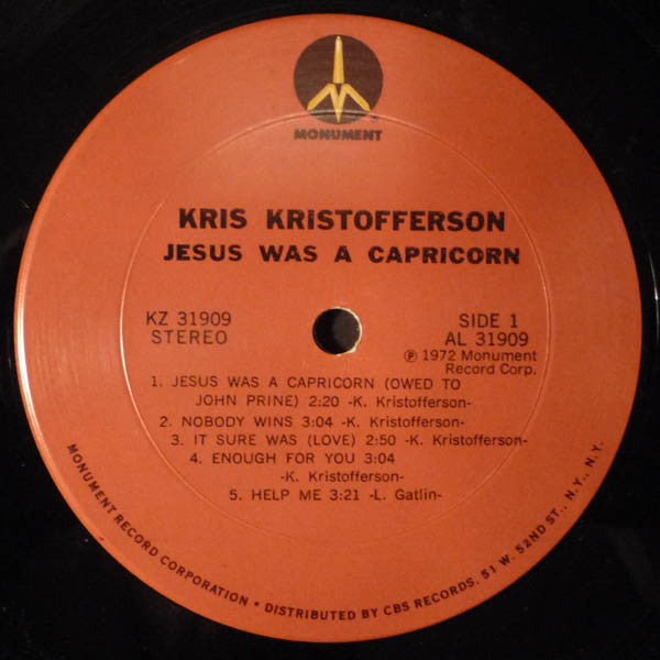 Kris Kristofferson ‎– Jesus Was A Capricorn