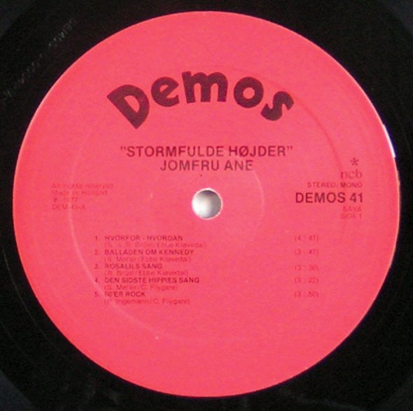 Jomfru Ane ‎– Stormfulde Højder - Live!