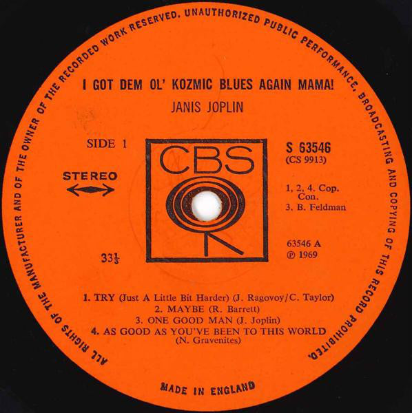 Joplin, Janis - I Got Dem Ol' Kozmic Blues Again Mama !