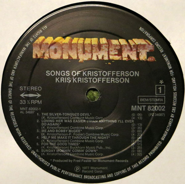 Kristofferson, Kris - Songs Of