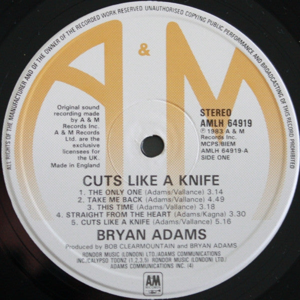Adams, Bryan ‎– Cuts Like A Knife - RecordPusher  